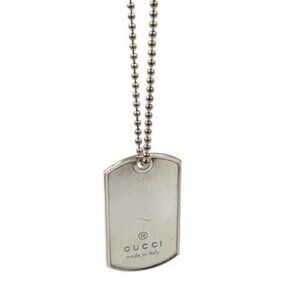 Authentic Gucci 925 Silver Dog Tag Pendant Necklace